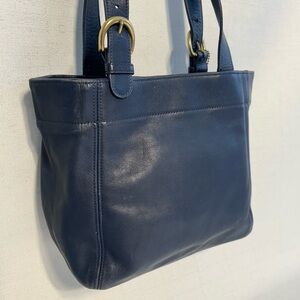 Vintage 1996 Coach Waverly SoHo Navy Blue Leather Shoulder Bag Size